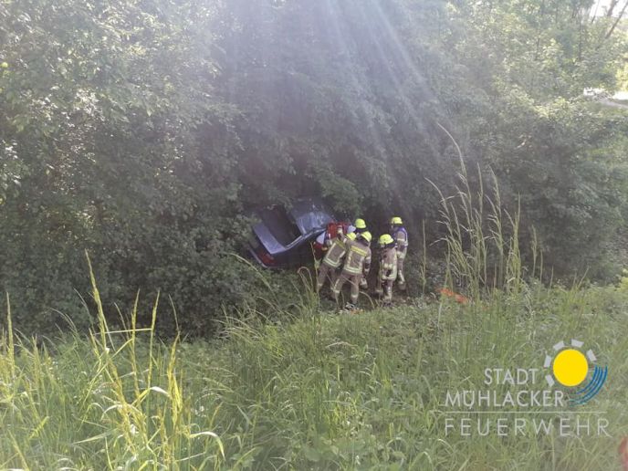 Einsatz Nr. 114 Hilfe 2 Verkehrsunfall PKW abgestürzt