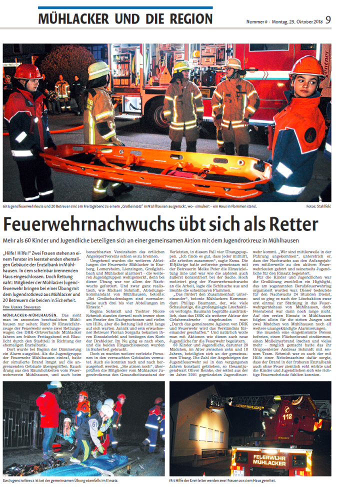 Mühlacker Tagblatt vom 29.10.2018