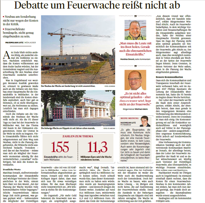 Pforzheimer Zeitung vom 31.08.2018